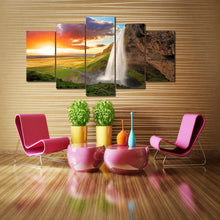 Load image into Gallery viewer, HD Printed Sunset Falls Group Painting Canvas Print room decor print poster picture canvas Free shipping/ny-1727
