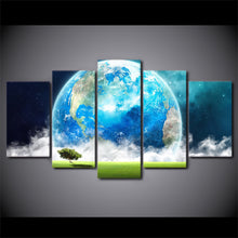 Load image into Gallery viewer, HD Printed 5 Piece Canvas Art Blue Earth Planet Modern Abstract Painting Wall Pictures for Living Room Free Shipping NY-6930A
