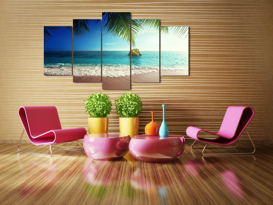 HD Printed tropical paradise beach coast Group Painting room decor print poster picture canvas Free shipping/ny-1436