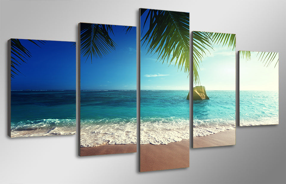 HD Printed tropical paradise beach coast Group Painting room decor print poster picture canvas Free shipping/ny-1436