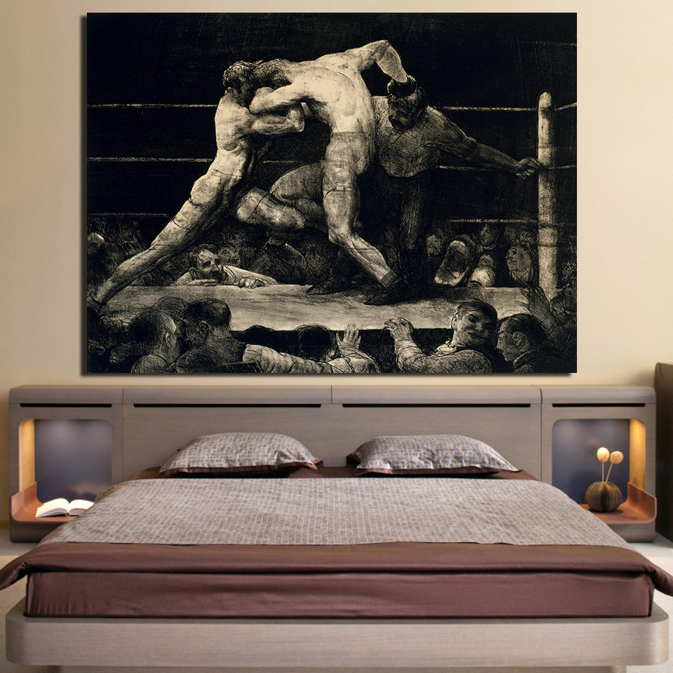 HD Printed 1 Piece Canvas Art Abstract Wrestling Painting Frame Sketch Print Wall Picture for Living Room Free Shipping NY-6995D