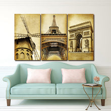 Load image into Gallery viewer, 3 Piece Wall Art Europe Architecture Paris Prints Oil painting On Canvas Art Deco For home decoration Picture(No Frame)
