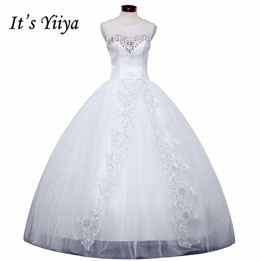 Free shipping 2015 new bridal white wedding dress princess wedding gown cheap romantic lace up bride Vestidos De Novia Y617