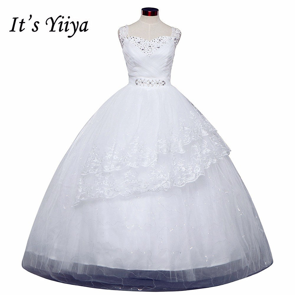 Free shipping new wedding dress 2017 plus size lace up dresses cheap wedding gown made in China frock Vestidos De Novia HS145