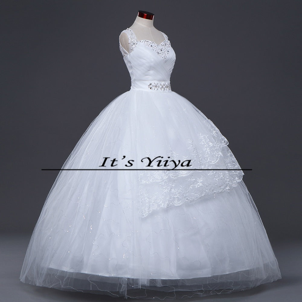 Free shipping new wedding dress 2017 plus size lace up dresses cheap wedding gown made in China frock Vestidos De Novia HS145