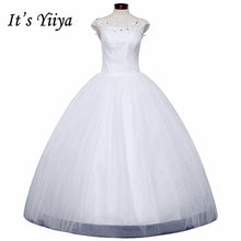 Load image into Gallery viewer, Free shipping YiiYa wedding dresses 2015 plus size lace wedding dress princess white cheap gowns bride Vestidos De Novia HS164
