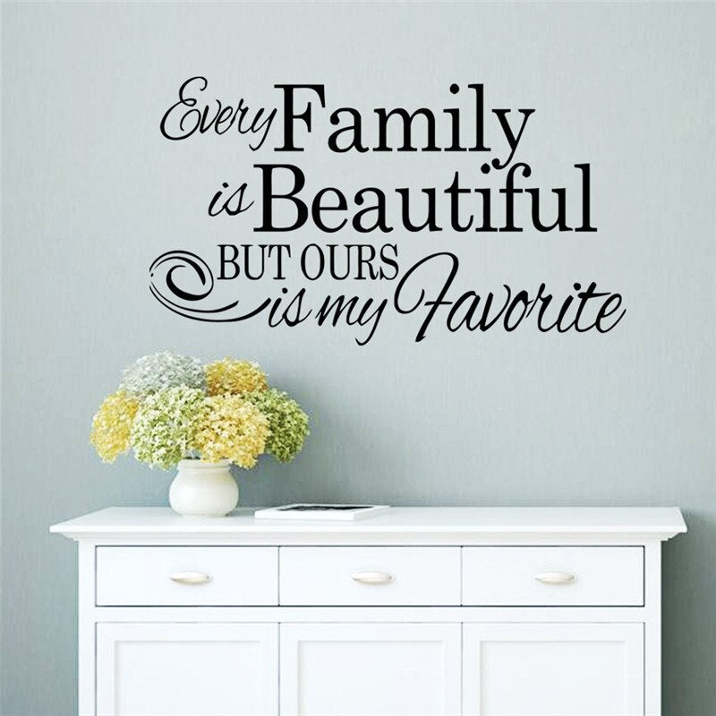 Every family Is beautiful home sticker decor children room bedroom gift vinyl 8530 other wall art new arrival