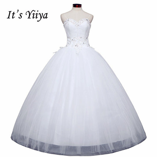 Free shipping cheap white wedding frock lace up princess wedding dress romantic wedding gown dresses Vestidos De Novia H39