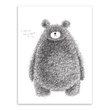 Load image into Gallery viewer, Modern Black White Cute Animals Bear Big Art Print Poster Nursery Wall Picture Canvas Paintings No Frame Nordic Kids Room Decor
