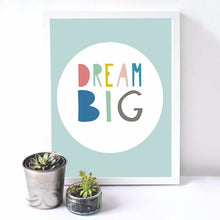 Load image into Gallery viewer, Cartoon Dream Big Quote Canvas Art Print Poster, Nursery Wall Pictures for Child home Decoration, Wall Decor FA14-2
