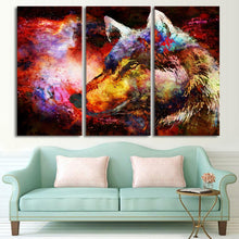Load image into Gallery viewer, HD Printed 3 Piece Canvas Art Abstract Wolf Painting Psychedelic Color Wall Pictures for Living Room Free Shipping CU-1821C
