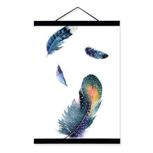 Load image into Gallery viewer, Watercolor Vintage Bird Feather Poster A4 Wood Frame Canvas Painting Modern Nordic Living Room Home Deco Wall Art Picture Scroll
