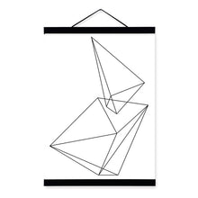 Load image into Gallery viewer, Minimalist Black White Geometric Shape Wooden Framed Canvas Paintin Modern Nordic Home Deco Wall Art Print Picture Poster Scroll
