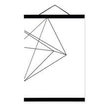 Load image into Gallery viewer, Minimalist Black White Geometric Shape Wooden Framed Canvas Paintin Modern Nordic Home Deco Wall Art Print Picture Poster Scroll
