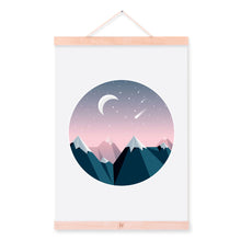 Load image into Gallery viewer, Natural Landscape Moonlight Mountain Tree Framed Canvas Paintings Modern Nordic Home Decor Wall Art Print Pictures Poster Scroll
