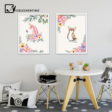 Load image into Gallery viewer, Watercolor Unicorn Deer Flower Nordic Posters Animal Canvas Prints Wall Art Painting Decorative Picture Modern Home Decor
