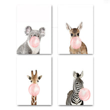 Load image into Gallery viewer, Giraffe Zebra Animal Posters and Prints Canvas Art Painting Wall Art Nursery Decorative Picture Nordic Style Kids Decoration
