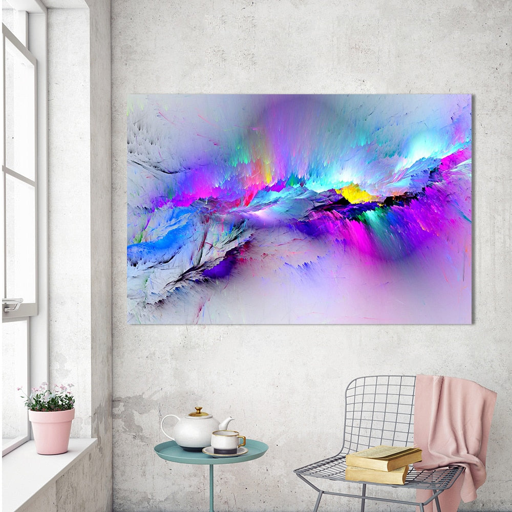 HDARTISAN Oil Painting Wall Pictures For Living Room Home Decor Abstract Clouds Colorful Canvas Art Home Decor No Frame