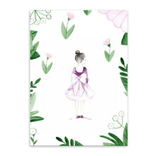 Load image into Gallery viewer, 900D Nordic Watercolor Girl in Flowers Art Canvas Prints Poster Wall Pictures for Room Decoration Wall Decor S17001

