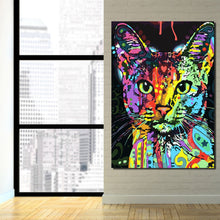 Load image into Gallery viewer, HD Printed 1 piece canvas Painting color cat animal wall picture canvas pictures for living home decor Free shipping/ny-6674D
