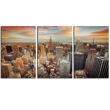 Load image into Gallery viewer, NO FRAME 3pcs new-york-city-seen-sundown Printed Oil Painting On Canvas Oil Painting for Home Decor Wall Decor

