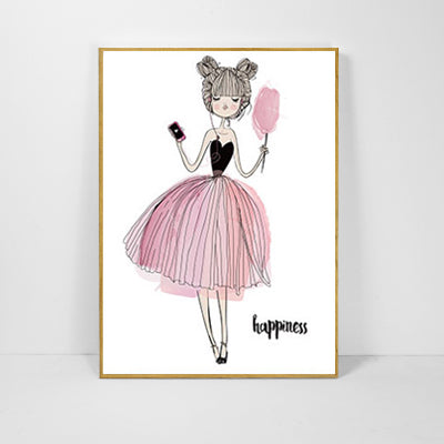 Cartoon Girl Cuadros Decoracion Nordic Style Kids Decoration Picture Wall Art Canvas Painting Posters And Prints No Poster Frame