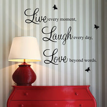 Load image into Gallery viewer, Live Laugh Love Butterflies &quot; Inspirational Wall Decals /PVC Art Home Wall Stickers Home Decor

