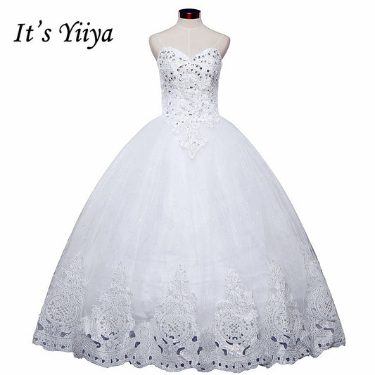 Free shipping Real Photo Lace Sequins Strapless Wedding Dresses White Bling Bride Gowns Custom Made Vestidos De Novia Y1011
