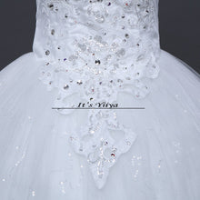 Load image into Gallery viewer, Free shipping Real Photo Lace Sequins Strapless Wedding Dresses White Bling Bride Gowns Custom Made Vestidos De Novia Y1011
