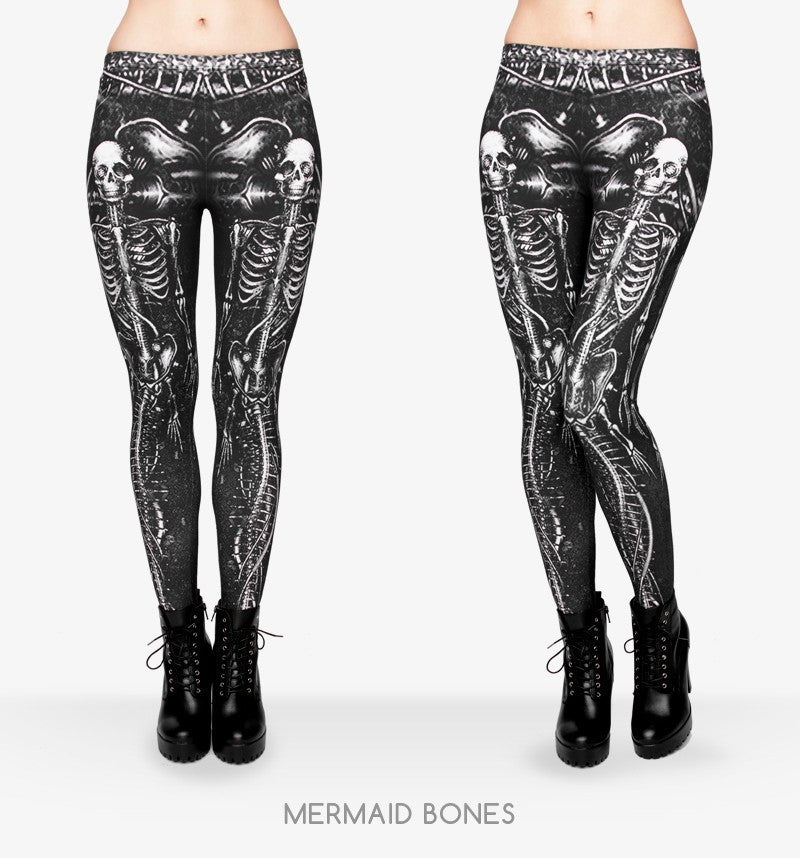 Black Skull Fashion Women Clothing fitness legging Digital 3D Printing Punk Causal Leggings
