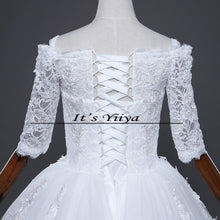 Load image into Gallery viewer, Free shipping 2017 Summer Sleeves Lace Boat Neck Wedding Dresses Plus size Princess Bride Gowns Vestidos De Novia HS252
