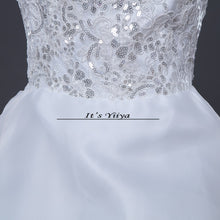 Load image into Gallery viewer, Free shipping Korean Style White Strapless Brush Train Wedding Dresses Ruffles Trailing Cheap Bride Gowns Plus size XXN039
