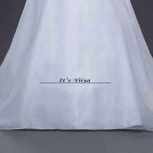 Load image into Gallery viewer, Free shipping Korean Style White Strapless Brush Train Wedding Dresses Ruffles Trailing Cheap Bride Gowns Plus size XXN039
