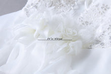 Load image into Gallery viewer, Free shipping Korean Style White Strapless Brush Train Wedding Dresses Ruffles Trailing Cheap Bride Gowns Plus size XXN039
