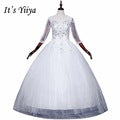 Free shipping YiiYa 2016 new Bridal White wedding dress Wedding gowns Trailing Romantic Train Frocks Vestidos De Novia HS223