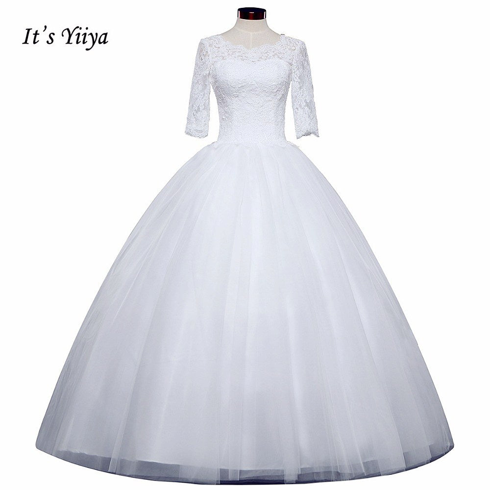 2017 New Free shipping Wedding Ball Gowns Elegant bride frocks Appliques off Wedding dresses Plus size  Vestidos De Novia  IY004