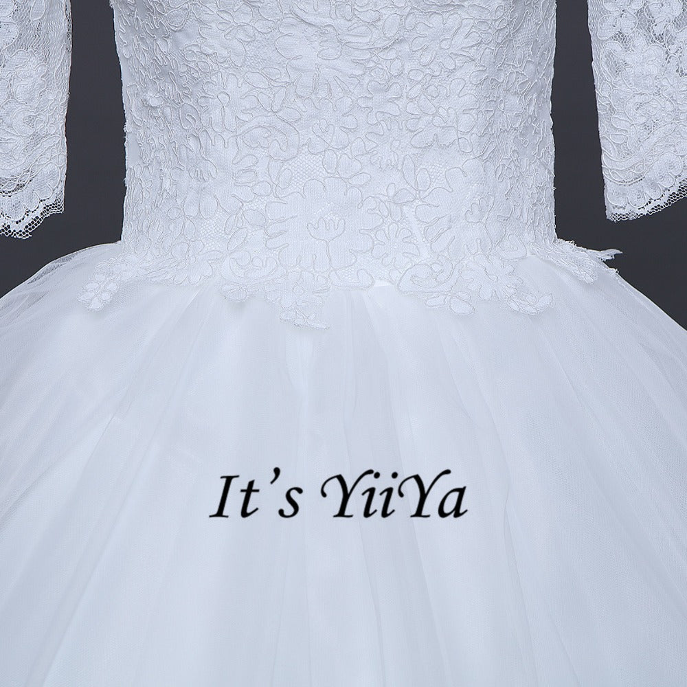 2017 New Free shipping Wedding Ball Gowns Elegant bride frocks Appliques off Wedding dresses Plus size  Vestidos De Novia  IY004