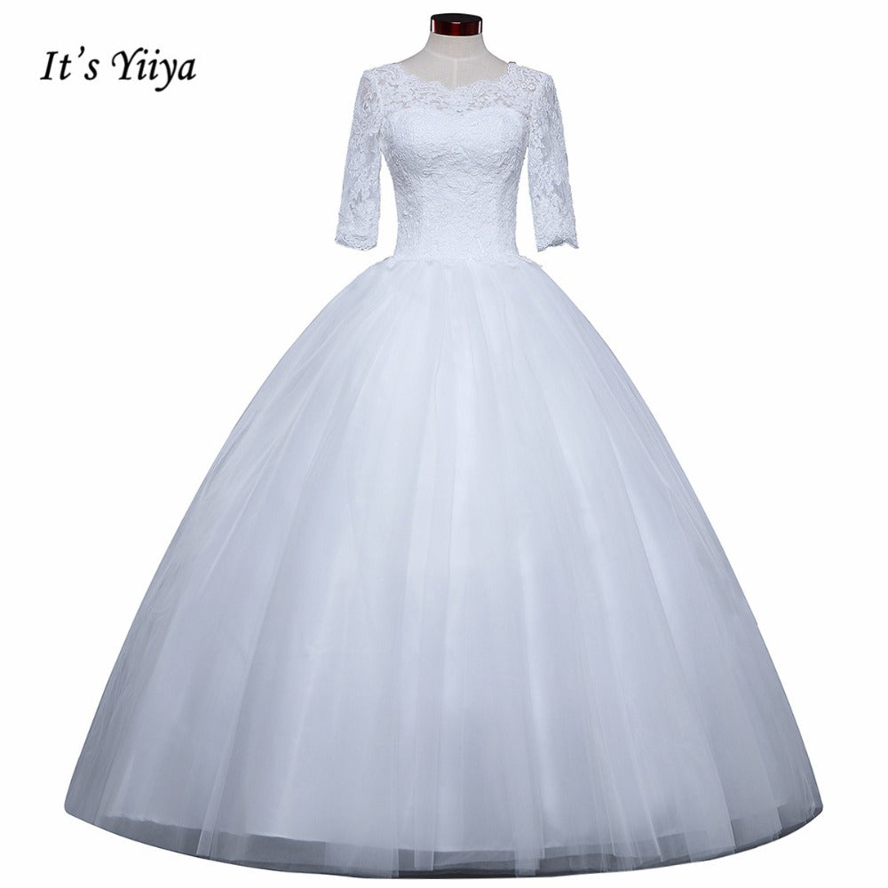 2017 New Free shipping Wedding Ball Gowns Elegant bride frocks Appliques off Wedding dresses Plus size  Vestidos De Novia  IY004