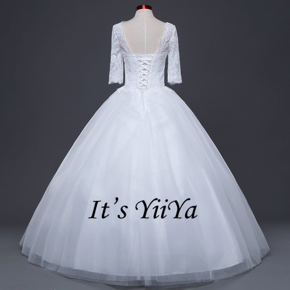 2017 New Free shipping Wedding Ball Gowns Elegant bride frocks Appliques off Wedding dresses Plus size  Vestidos De Novia  IY004