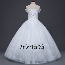 Load image into Gallery viewer, Free Shipping Appliques Wedding dresses Strapless Vestidos De Novia Off white dress Bridal Ball gowns Sleeveless Frocks IY032
