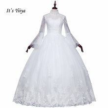 Load image into Gallery viewer, Free Shipping High neck Vestidos De Novia Off white dress Bridal Ball gowns Long sleeve Frocks Elegant Wedding dresses IY030
