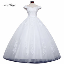 Load image into Gallery viewer, Free Shipping Boat neck Vestidos De Novia Off white dress Bridal Ball gowns Sleeveless Frocks Elegant Wedding dresses IY029
