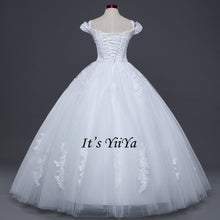 Load image into Gallery viewer, Free Shipping Boat neck Vestidos De Novia Off white dress Bridal Ball gowns Sleeveless Frocks Elegant Wedding dresses IY029
