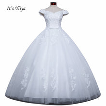 Load image into Gallery viewer, Free Shipping Boat neck Vestidos De Novia Off white dress Bridal Ball gowns Sleeveless Frocks Elegant Wedding dresses IY029
