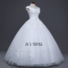 Load image into Gallery viewer, Free Shipping Boat neck Vestidos De Novia Off white dress Bridal Ball gowns Sleeveless Frocks Elegant Wedding dresses IY029

