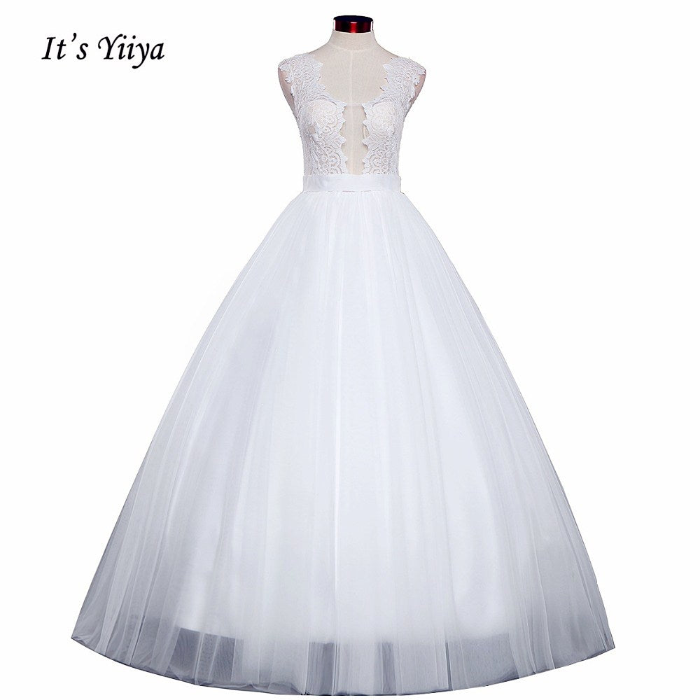Vestidos De Novia  Free Shipping Built in Bra Simple  Off white Wedding dresses Bridal Ball gowns Sexy Sleeveless Frocks IY024