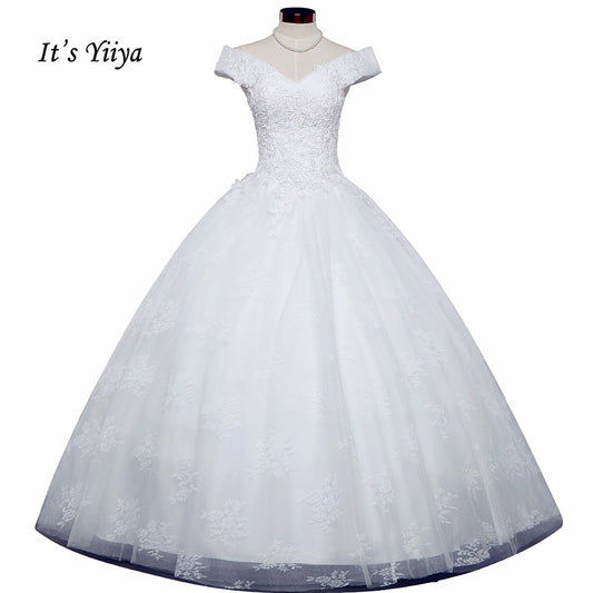 Free Shipping Vestidos De Novia Off white Bridal dress Sweatheart Bridal Ball gowns Sleeveless Frocks Lace Wedding dresses IY028