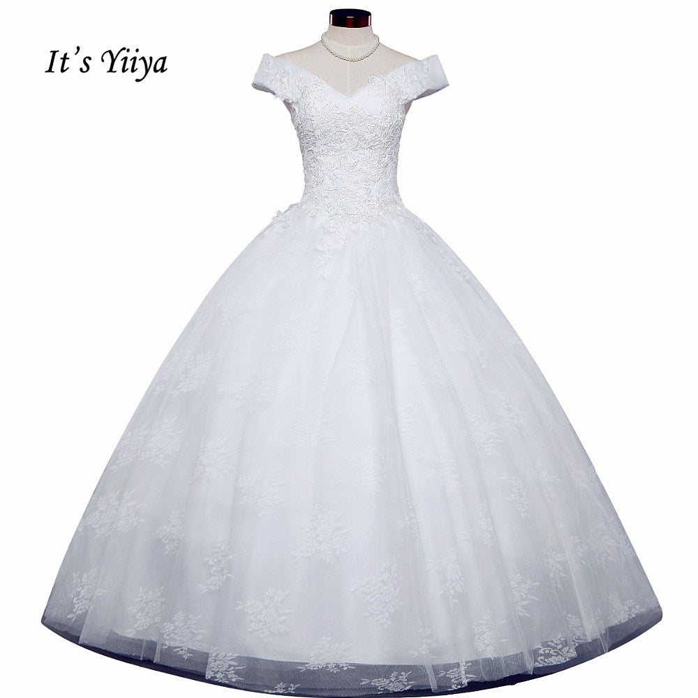 Free Shipping Vestidos De Novia Off white Bridal dress Sweatheart Bridal Ball gowns Sleeveless Frocks Lace Wedding dresses IY028