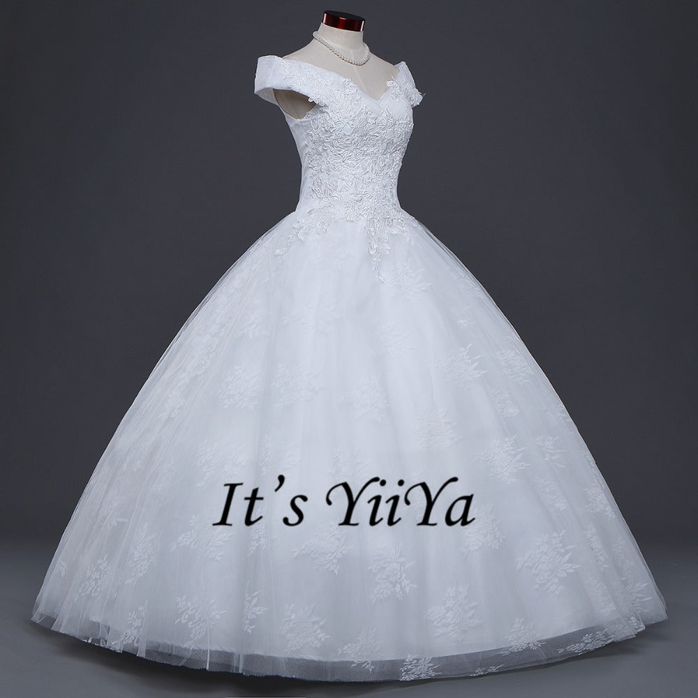 Free Shipping Vestidos De Novia Off white Bridal dress Sweatheart Bridal Ball gowns Sleeveless Frocks Lace Wedding dresses IY028