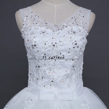 Load image into Gallery viewer, Free shipping 2016 V-neck White Bride Princess Fashion Vestidos De Novia Bride Wedding Ball Gowns Cheap Wedding Frocks HS227
